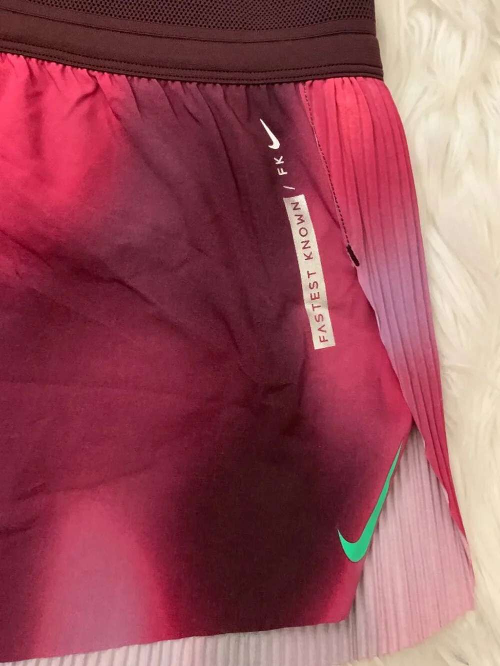 NIKE AEROSWIFT ADV Mid-Rise Brief-Lined Running Shorts in Burgundy Crush Sz MED